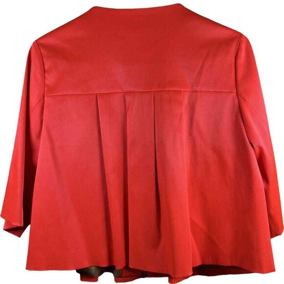 By Malene Birger Cropped Evening Jacket Bolero Blazer Salmon Pink Pockets Lined - Picture 2 of 11